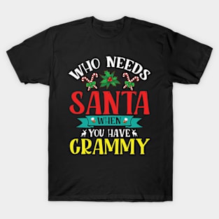 Reindeer Flowers Xmas Who Needs Santa When You Have Grammy T-Shirt